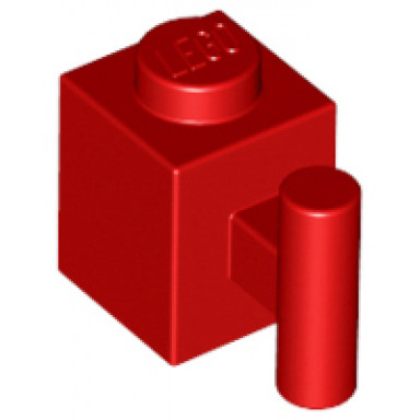 red brick modified 1 x 1 with bar handle