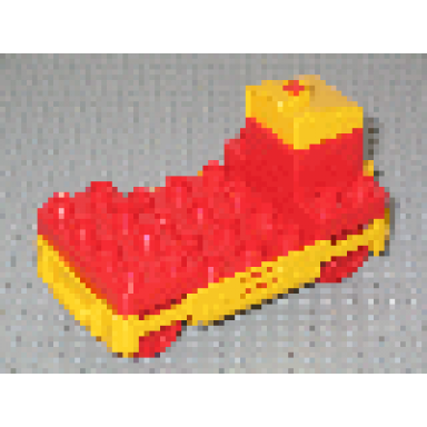 red duplo train locomotive base with battery compartment