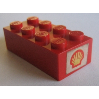 brick 2 x 4 with shell logo i pattern on both ends stickers - sets 642-1 673-1