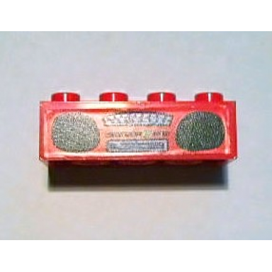 red brick 2 x 4 with radio pattern sticker - set 3159