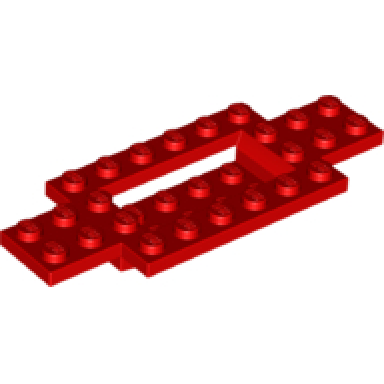 red vehicle base 4 x 10 x 2 3 with 4 x 2 recessed center with smooth underside