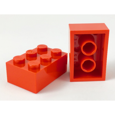 red brick 2 x 3 without cross supports