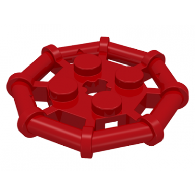 red plate modified 2 x 2 with bar frame octagonal