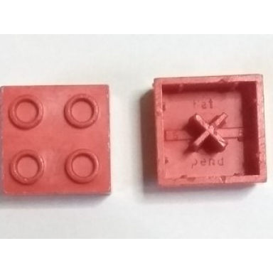 red minitalia brick 2 x 2 with bottom x support