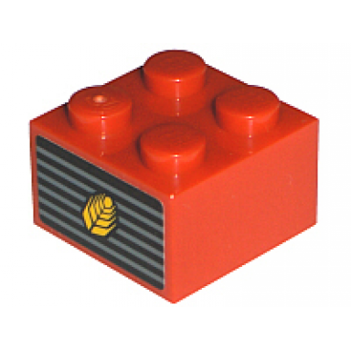 red brick 2 x 2 with wheat spike on grille pattern sticker - set 7634