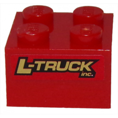 red brick 2 x 2 with l-truck inc pattern on both sides stickers - set 8147