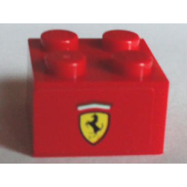 red brick 2 x 2 with ferrari logo pattern on both sides stickers - set 75913