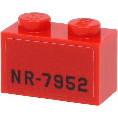 red brick 1 x 2 with black nr-7952 pattern on both sides stickers - set 40450