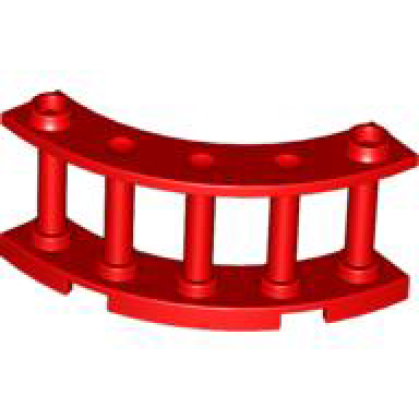 red fence 4 x 4 x 2 quarter round spindled with 2 studs