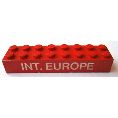 red brick 2 x 8 with int europe pattern sticker - set 727