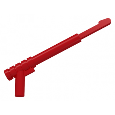 red minifigure weapon spear gun with rounded trigger and thin spear base