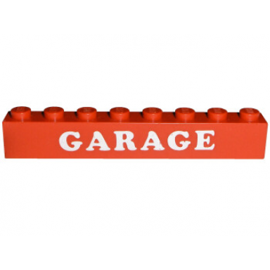 red brick 1 x 8 with white garage pattern