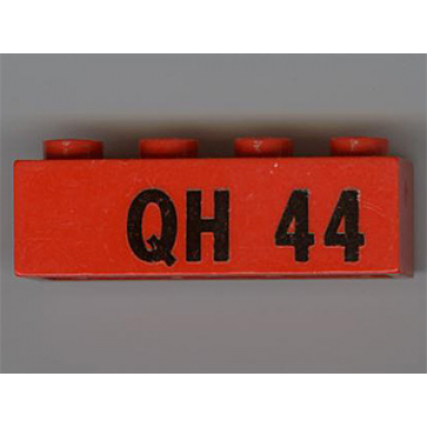 red brick 1 x 4 with black qh 44 pattern
