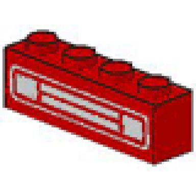 red brick 1 x 4 with car grille chrome pattern undetermined type