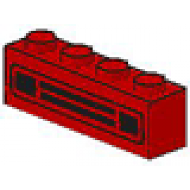 red brick 1 x 4 with car grille black pattern undetermined type