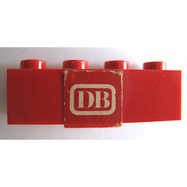 red brick 1 x 4 with db pattern sticker - set 164