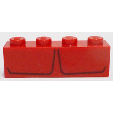 red brick 1 x 4 with 2 dark red stripes pattern brickheadz red hulk chest