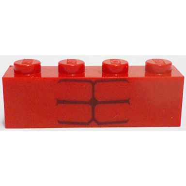 red brick 1 x 4 with 6 dark red stripes pattern brickheadz red hulk abdomen