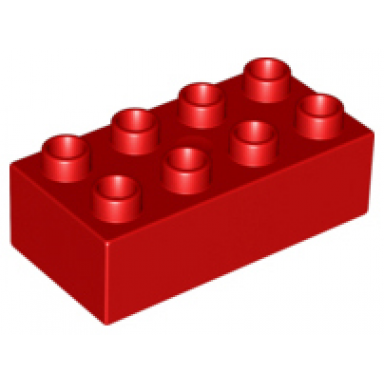 red duplo brick 2 x 4