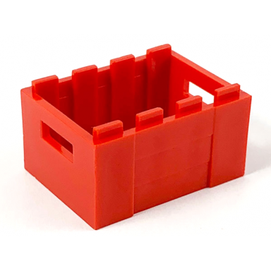 red container crate 3 x 4 x 1 2 3 with handholds