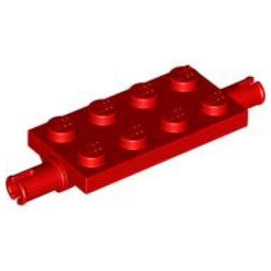 red plate modified 2 x 4 with pins and thin angled supports