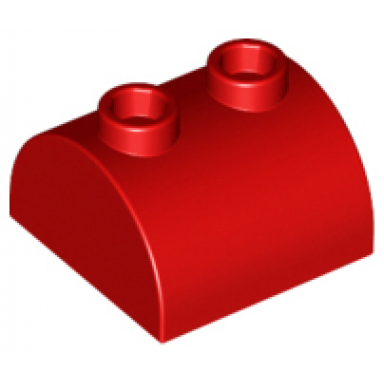 red slope curved 2 x 2 double with 2 hollow studs
