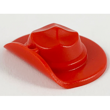 red minifigure headgear hat wide brim flat