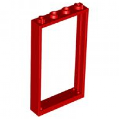 red door frame 1 x 4 x 6 with 4 holes on top and bottom