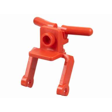 red tricycle body front fork handlebars