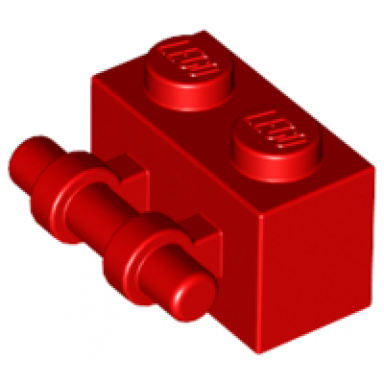 red brick modified 1 x 2 with bar handle on side