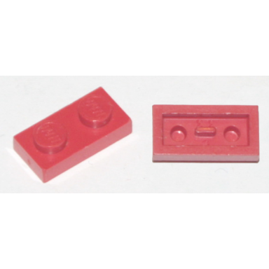 red plate 1 x 2 with flat bottom pin