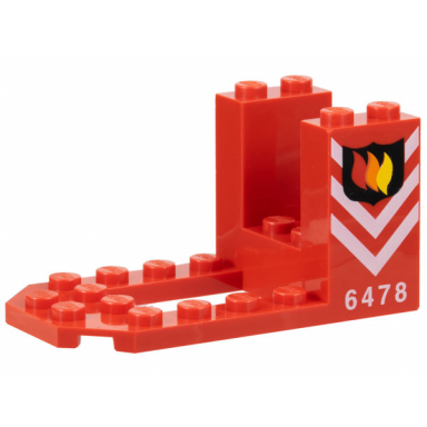 red cockpit 7 x 4 x 3 with fire logo badge white chevrons and 6478 pattern on both sides