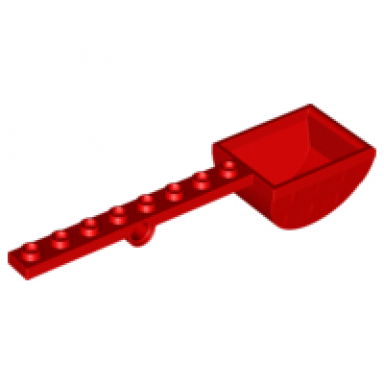 red plate modified 1 x 8 with pin hole and bucket catapult