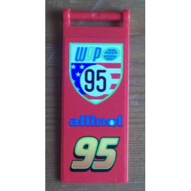 red flag 7 x 3 with bar handle with wgp 95 allinol 95 pattern sticker - set 8679