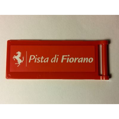red flag 7 x 3 with bar handle with ferrari logo and pista di fiorano pattern sticker - set 40195
