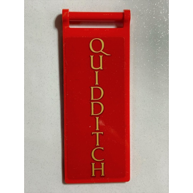 red flag 7 x 3 with bar handle with quidditch pattern on both sides stickers - set 75978