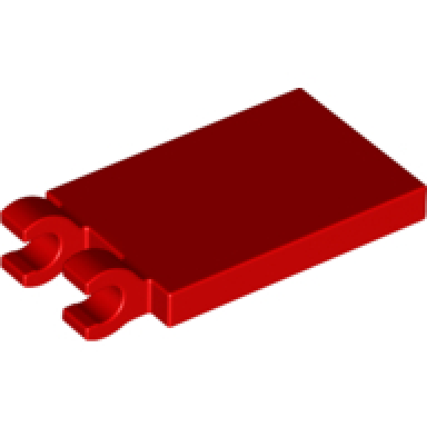 red tile modified 2 x 3 with 2 open o clips