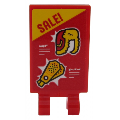 red tile modified 2 x 3 with 2 clips with sale! ushanka hat and snowshoes pattern sticker - set 60203