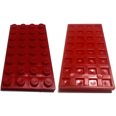 red plate 4 x 8 with waffle bottom
