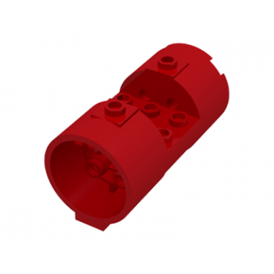 red cylinder 3 x 6 x 2 2 3 horizontal - round connections between interior studs