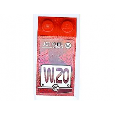 red slope 18 4 x 2 with w.20 pattern sticker - set 8111