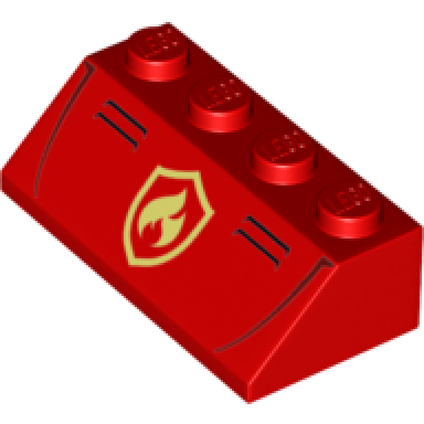 red slope 45 2 x 4 with fire logo and bumper lines pattern