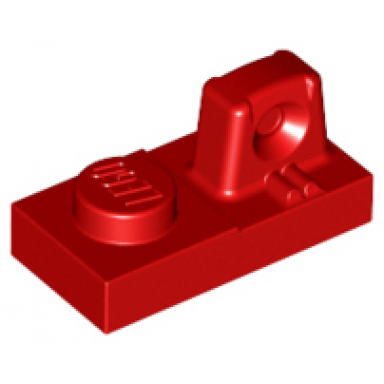 red hinge plate 1 x 2 locking with 1 finger on top
