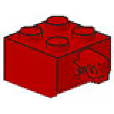 red hinge brick 2 x 2 locking with 1 finger vertical undetermined type