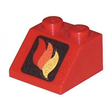 red slope 45 2 x 2 with classic fire logo pattern