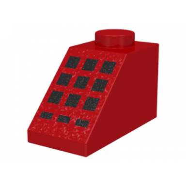 red slope 45 2 x 1 with keypad with black buttons pattern