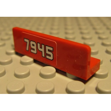 red panel 1 x 4 x 1 with white 7945 pattern model right side sticker - set 7945