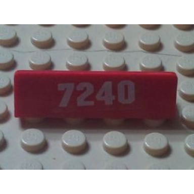 red panel 1 x 4 x 1 with white 7240 pattern sticker - set 7240