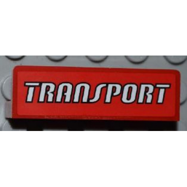 red panel 1 x 4 x 1 with white transport pattern sticker - set 4645