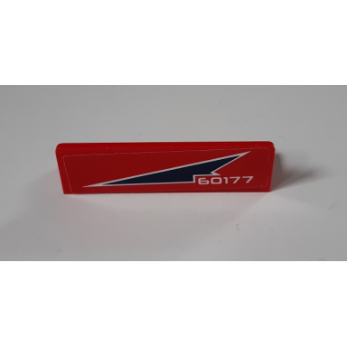 red panel 1 x 4 x 1 with 60177 pattern model left side sticker - set 60177
